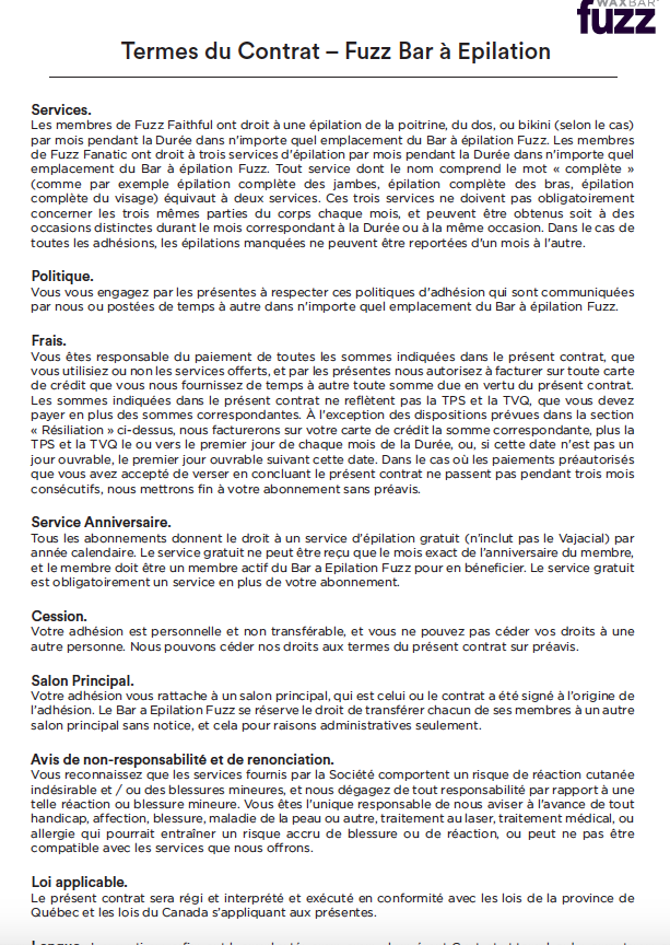 PRINT - Membership Terms - FRENCH - Image 2
