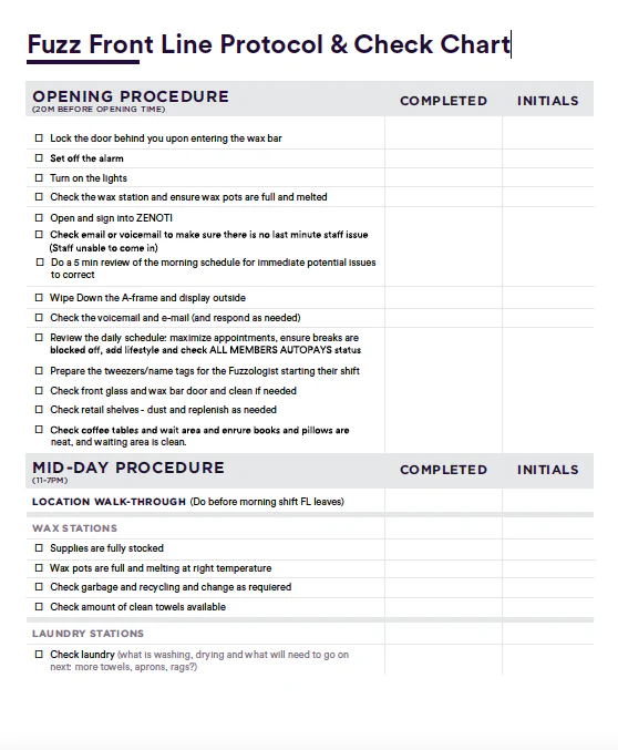 PRINT - Fuzz Front Line Protocol & Check Chart - FRENCH
