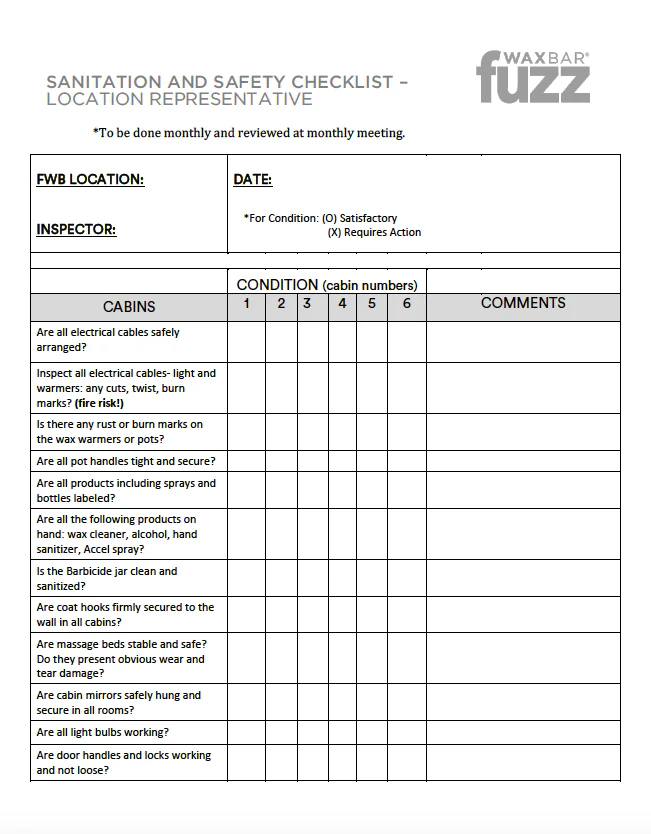 PRINT - Sanitation & Safety Checklist H&S Audit - FRENCH