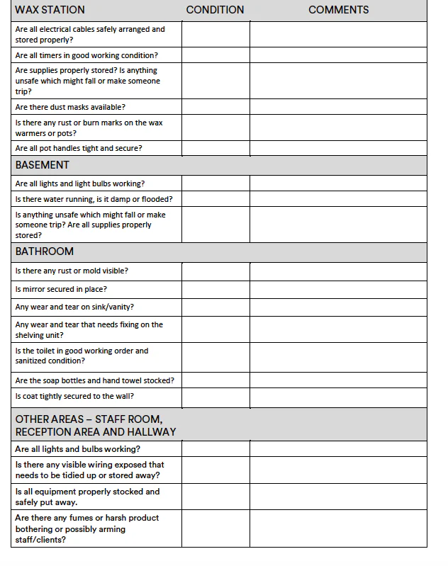 PRINT - Sanitation & Safety Checklist H&S Audit - FRENCH - Image 2
