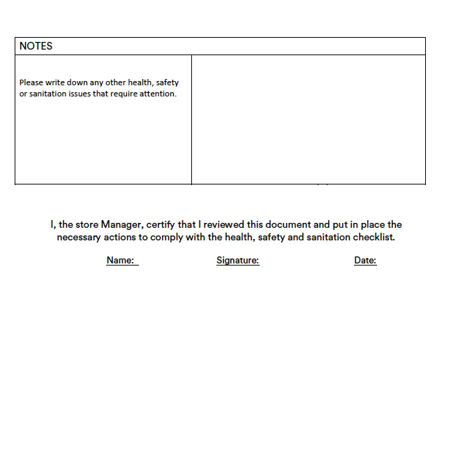 PRINT - Sanitation & Safety Checklist H&S Audit - FRENCH - Image 3