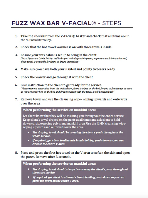 PRINT - V-Facial Steps - ENGLISH