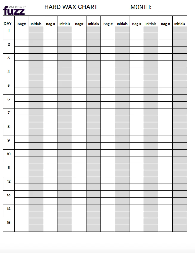 PRINT - Wax Consumption Chart (Hard & Soft wax) - FRENCH
