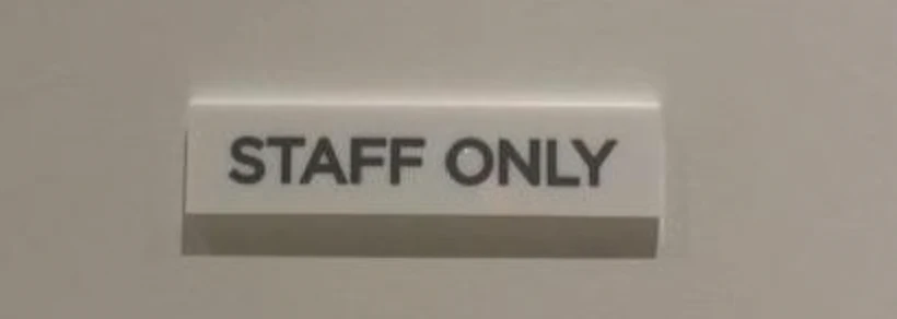 STAFF ONLY - Acrylic sign - ENGLISH