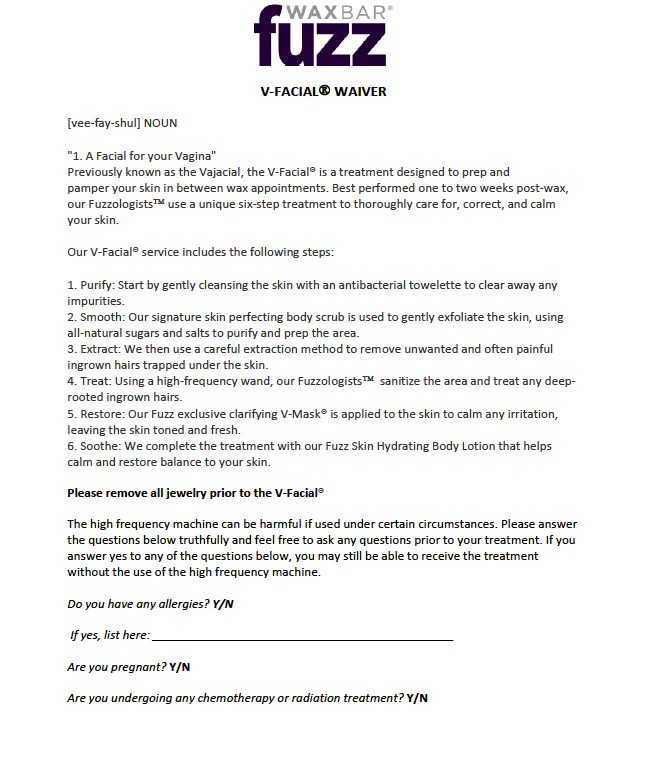 PRINT - V-Facial Waiver - ENGLISH