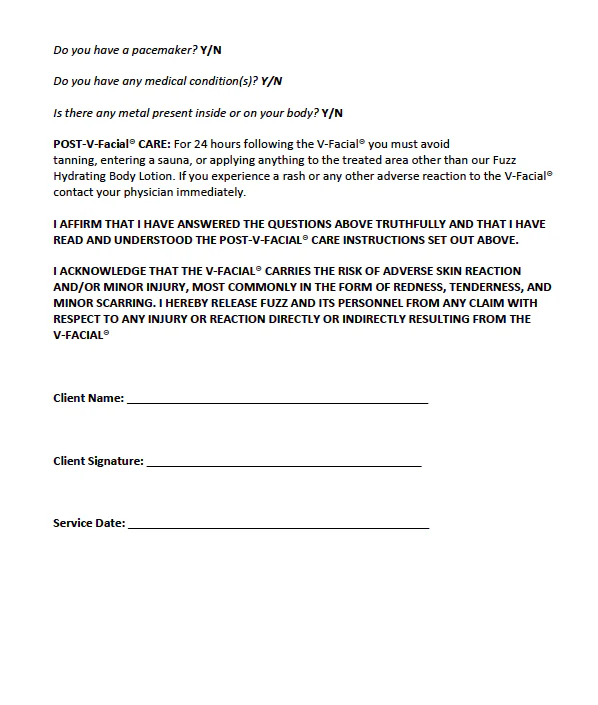 PRINT - V-Facial Waiver - ENGLISH - Image 2